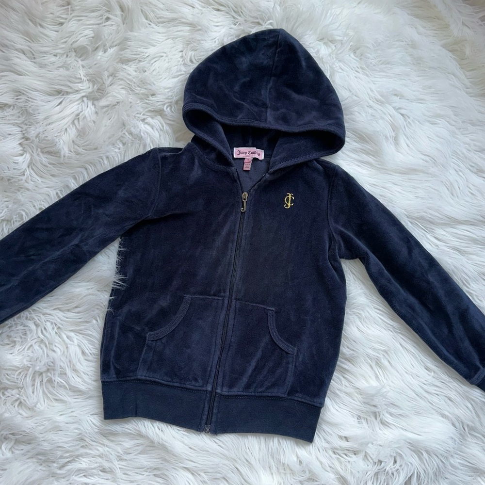 Juicy Couture • Kids Velour Bling Glitter Track Hacket Hoodie - Picture 10 of 12